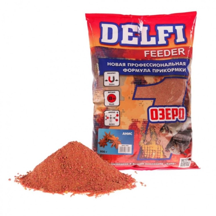 Прикормка Delfi Feeder Озеро 800г Анис DFG-358