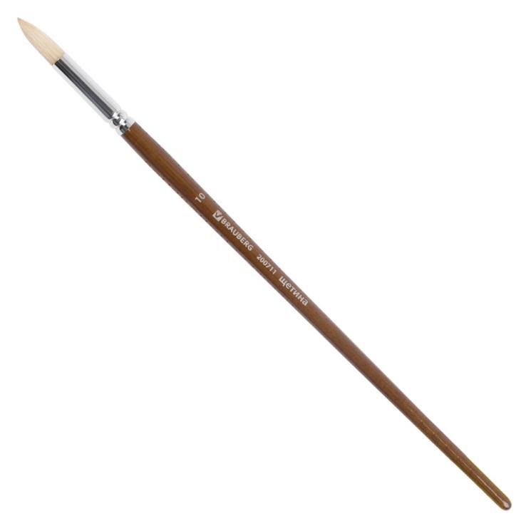 Кисть художественная Brauberg Art Classic щетина, круглая, № 10, длинная ручка 200711