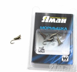 Мормышка вольфрам Яман Blue Fox с ушками, р.3, 0,40 г, цвет черн.никель (5 шт.) Я-МР222