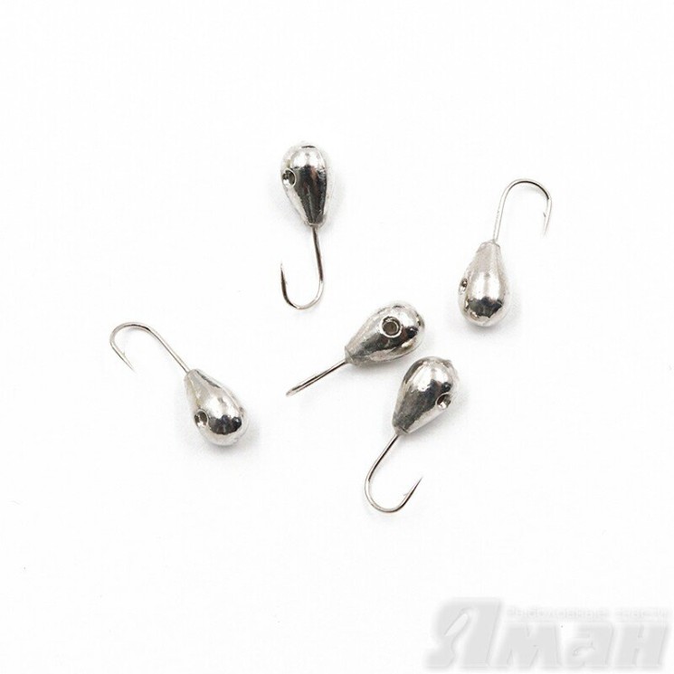 Мормышка вольфрам Яман Капля с отв, р.3, 0,30 г, цвет никель (5 шт.) Я-МР533