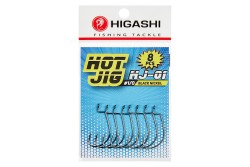 Крючок офсетный Higashi Hot Jig HJ-01 №1/0 Black Nickel (8 шт)