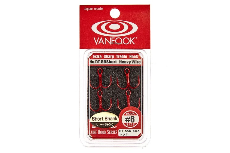 Крючок тройник Vanfook DT-55 №8 Red (5 шт)