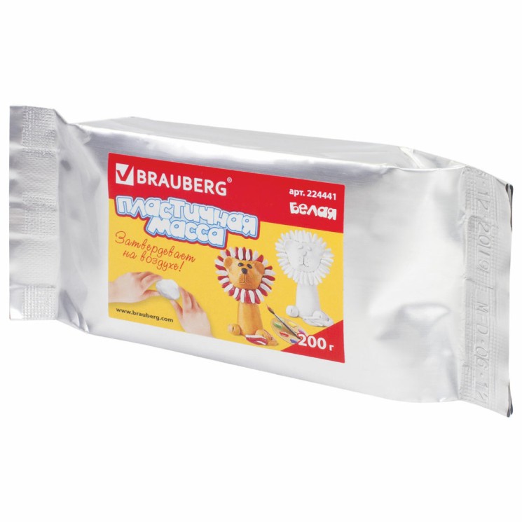 Паста (масса) для моделирования и лепки Brauberg белая 200 г 224441
