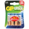 Батарейки алкалиновые GP Ultra Plus LR06 (AA) 4 шт 15AUP-2CR4