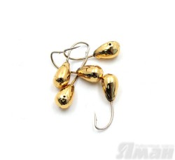 Мормышка Яман капля с отв., цвет Gold Plated, d 5 (5 шт.) Я-МР49
