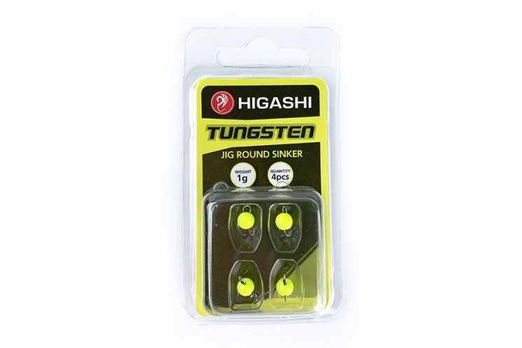 Грузила Higashi Jig Tungsten sinker R Fluo Yellow 1г (4 шт)