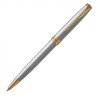 Ручка шариковая Parker "Sonnet Core Stainless Steel GT", корпус серебро, позолота, черная, 142363