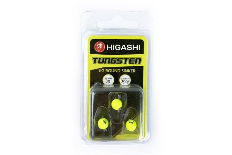 Грузила Higashi Jig Tungsten sinker R Fluo Yellow 3г (3 шт)