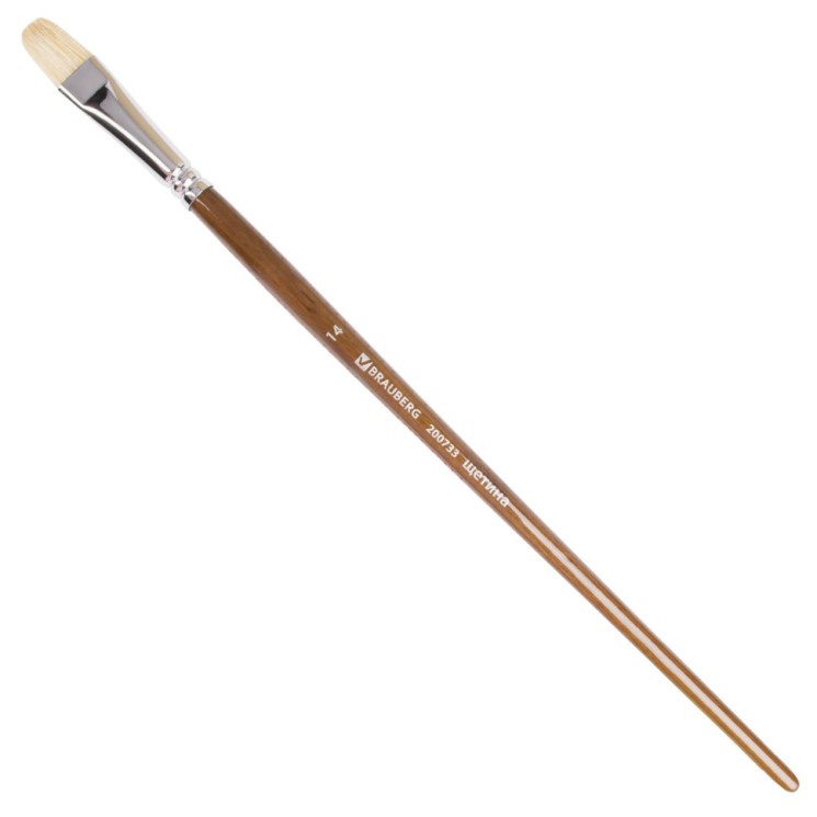 Кисть художественная Brauberg Art Classic щетина, овальная, № 14, длинная ручка 200733
