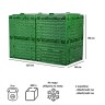Компостер садовый 600л Piteco с крышкой K2060 зеленый