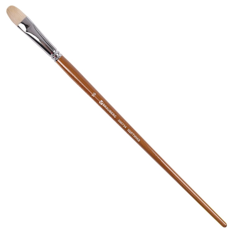 Кисть художественная Brauberg Art Classic щетина, овальная, № 16, длинная ручка 200734