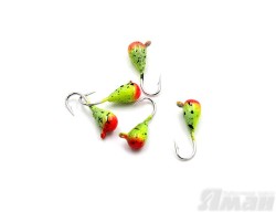 Мормышка вольфрам Яман Капля с ушками, р.3 0,50 г, цвет пестрый (5 шт.) Я-МР802