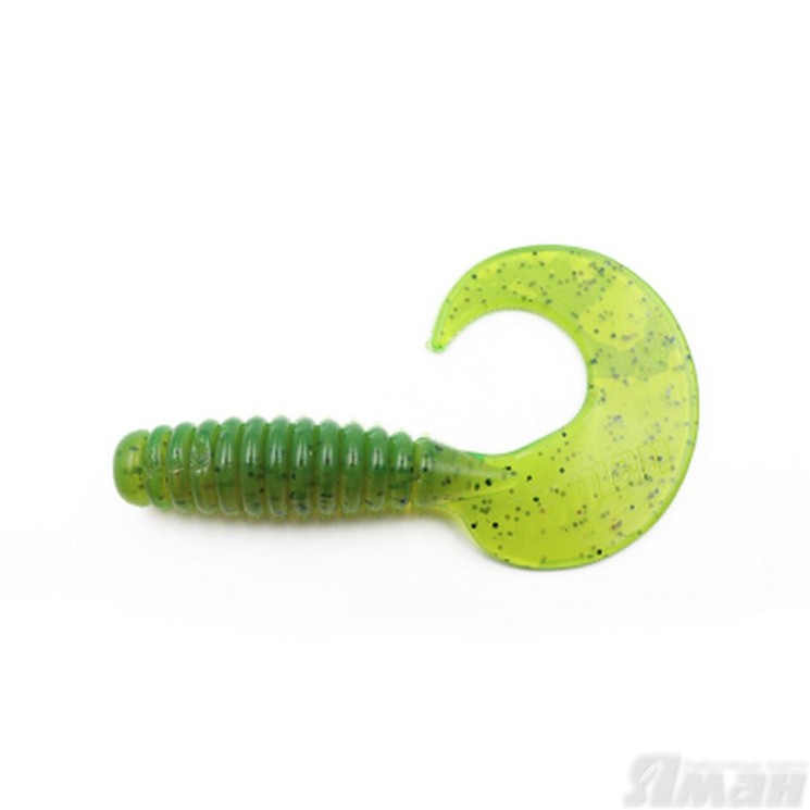 Твистер Yaman Spiral, 3,5", цвет 10 - Green pepper, 10 шт Y-S35-10