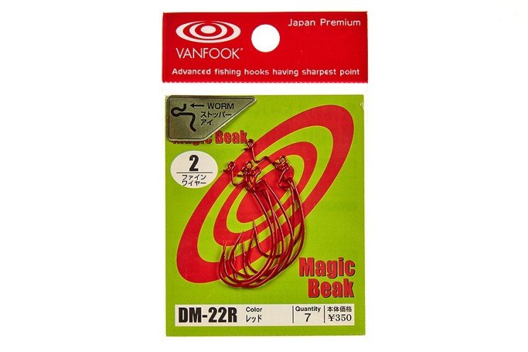 Крючок офсетный Vanfook DM-22 №1/0 Red (7 шт)