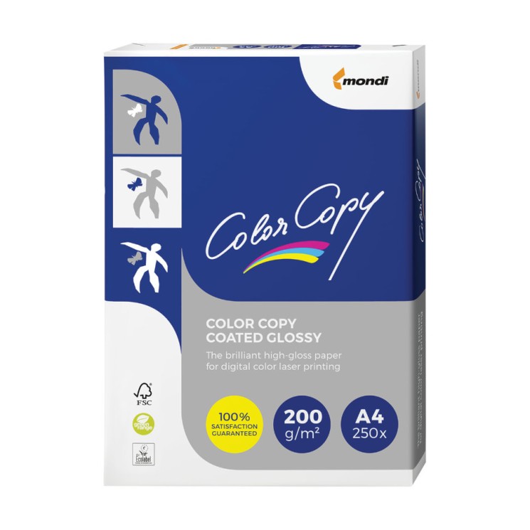 Бумага для цветной лазерной печати Color Copy Glossy А4, 200 г/м2, 250 листов, глянцевая