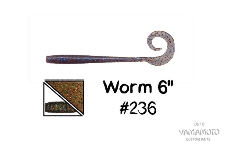 Приманка червь Gary Yamamoto Worm 6" цвет 236, 10 шт