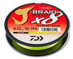 Леска плетеная Daiwa J-Braid Grand X8 135м 0,16мм (10кг) желтая