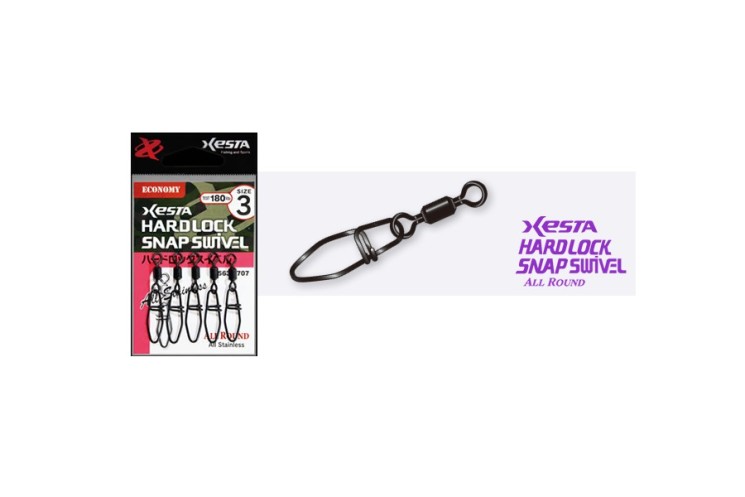 Карабин с вертлюгом Xesta Hard Lock Swivel Economy, р. 3, цв. B, до 81,6 кг 5 шт