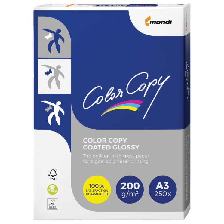 Бумага для цветной лазерной печати Color Copy Glossy А3, 200 г/м2, 250 листов, глянцевая