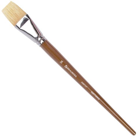 Кисть художественная Brauberg Art Classic щетина, плоская, № 36, длинная ручка 200727