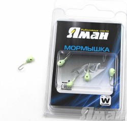 Мормышка вольфрам Яман Капля с отв, р.3,5, 0,60 г, цвет фосфор (5 шт.) Я-МР752