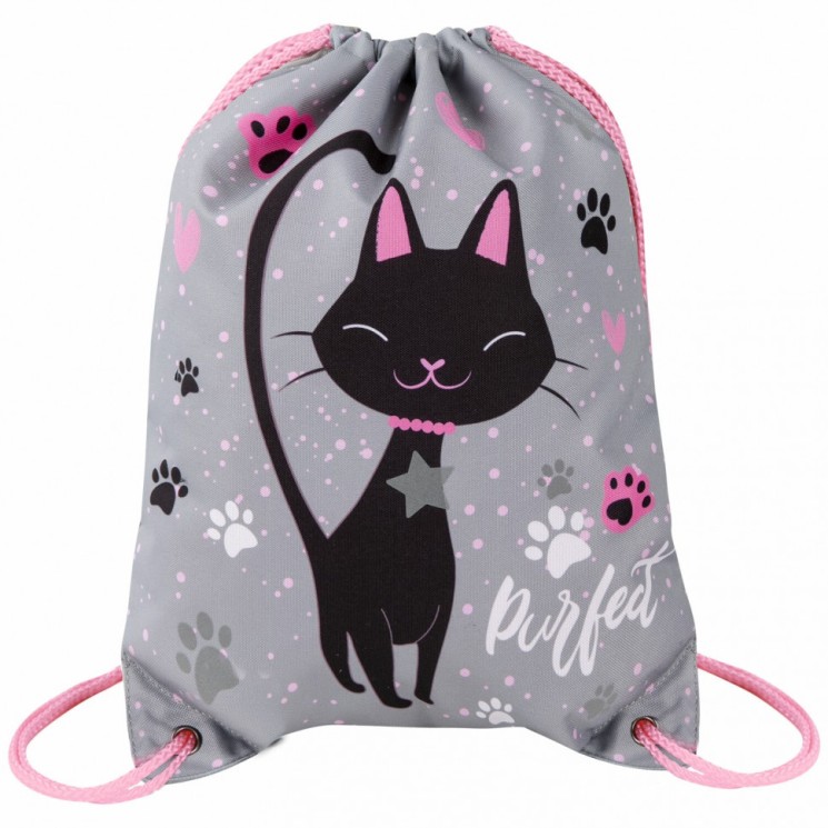 Мешок для обуви Brauberg Premium, светоотражайка, 43х33 см, Elegant cat, 271620