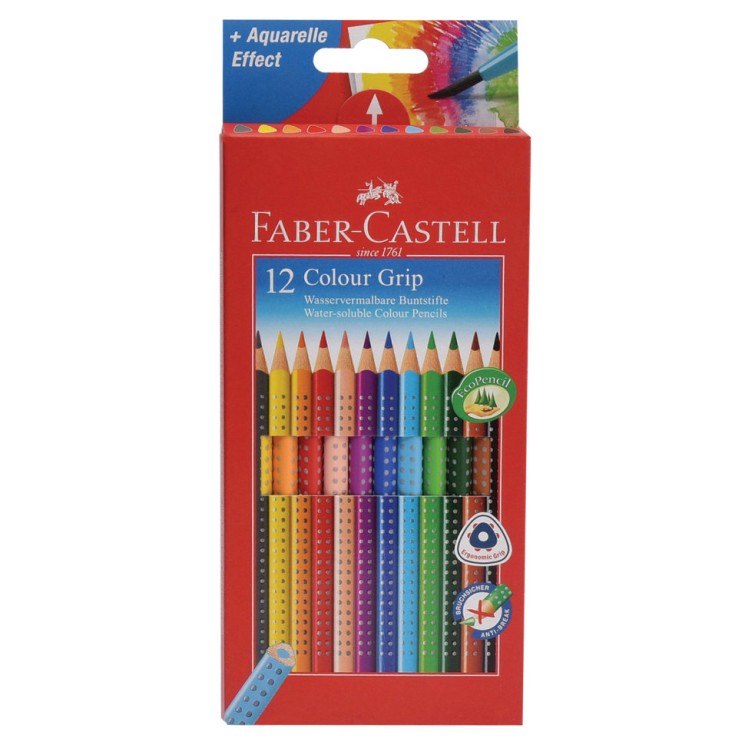 Карандаши цветные трехгранные Faber-Castell Grip 12 цветов 112412