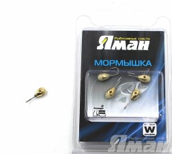 Мормышка вольфрам Яман Капля с фосф. с отв, р.5,5, 2,20 г, цвет золото (5 шт.) Я-МР574