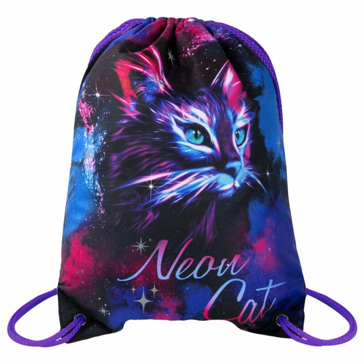 Мешок для обуви Brauberg Premium, светоотражайка, 43х33 см, Neon cat, 271621