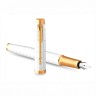 Ручка перьевая Parker "IM Premium Pearl GT", жемчужный лак, позолоченные детали, синяя, 143856