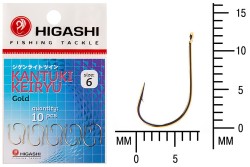 Крючок Higashi Kantuki Keiryu №6 Gold (10 шт)