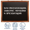 Доска для мела магнитная 60х90 см черная деревянная окрашенная рамка Brauberg 236891