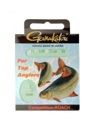 Поводок Gamakatsu BKS-1010R Roach D0,10 мм, 22 см Comp крючок №16, 10 шт, 140204-01600-010