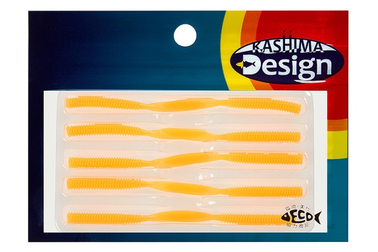Слаг Kahara Aji Leech 1.9" цвет Orange Luminous, 10 шт