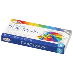 Пластилин классический Гамма Классический 6 цветов 120 г со стеком 281030