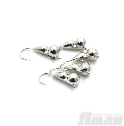Мормышка вольфрам Яман Капля+шар с ушками, р.5, 0,90 г, цвет никель (5 шт.) Я-МР345