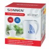 Чайник Sonnen KT-1767, 1,8 л, 2200 Вт, закрытый нагревательный элемент, пластик, белый/синий, 453416