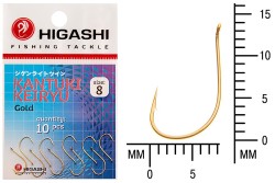 Крючок Higashi Kantuki Keiryu №8 Gold (10 шт)