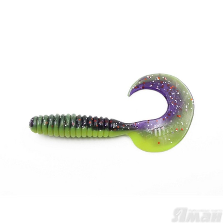 Твистер Yaman Spiral, 5", цвет 26 - Violet Chartreuse, 5 шт Y-S5-26