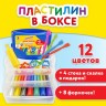 Пластилин в боксе Юнланик в Зоопарке 12 цветов 620 г скалка, 4 стека, 8 форм 105866