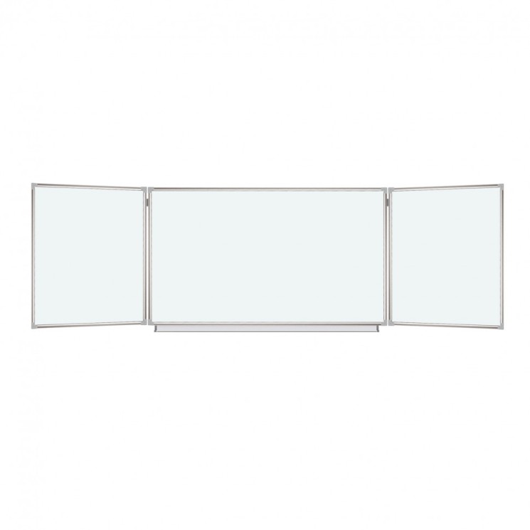 Доска магнитно-маркерная 3-х элементная 100х150/300 см, 5 раб. поверхностей, белая, Brauberg, 231708