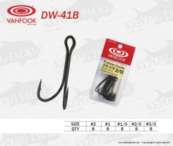 Крючок двойник Vanfook DW-41 B №3/0 Stealth Black (8 шт)