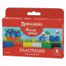 Пластилин восковой Brauberg 6 цветов 90 г со стеком 103306