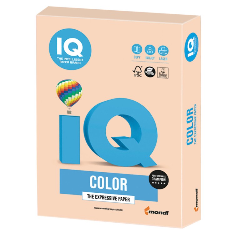 Бумага цветная для принтера IQ Color А4, 160 г/м2, 250 листов, темно-кремовая, SA24