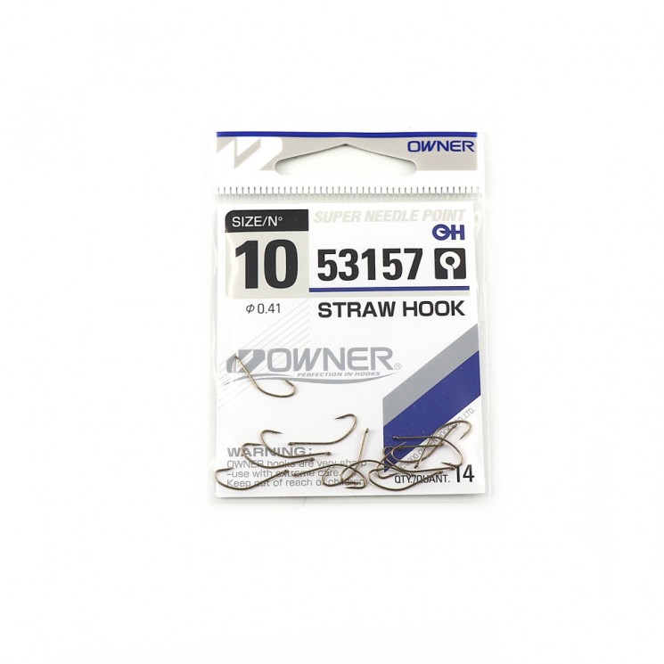 Крючок Owner Straw Hook w/eye brown №10 (14 шт)