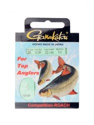 Поводок Gamakatsu BKS-1010R Roach D0,09 мм, 22 см Comp крючок №20, 10 шт, 140204-02000-009