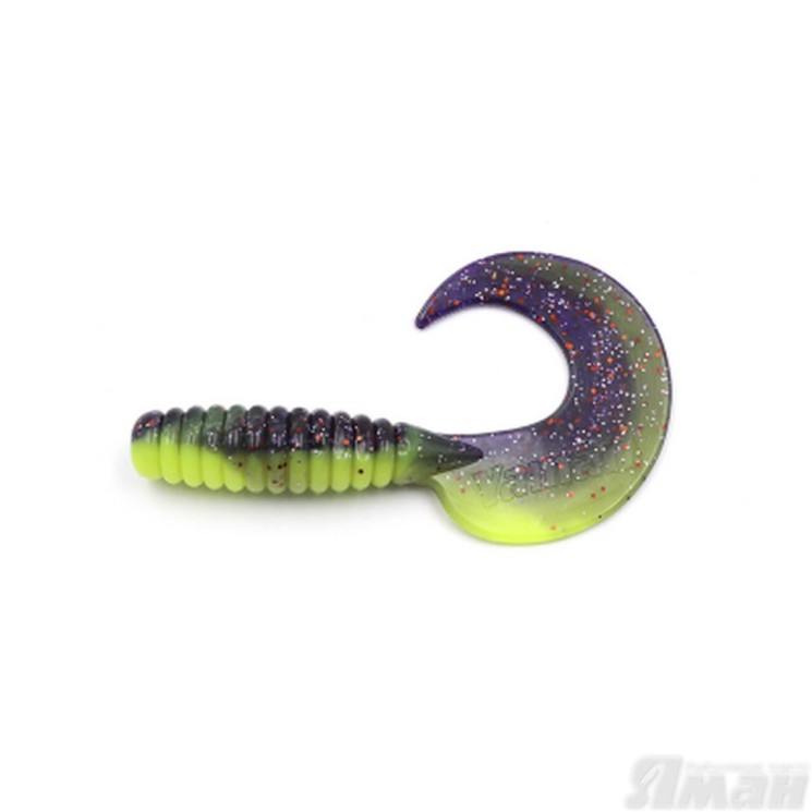 Твистер Yaman Spiral, 6", цвет 26 - Violet Chartreuse, 4 шт Y-S6-26