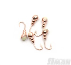 Мормышка Яман муравей с отв., цвет Copper Plated, с фосф. пяткой, d 4 (5 шт.) Я-МР164