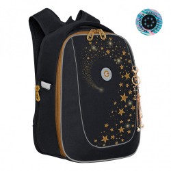 Ранец Grizzly анатомический, с брелоком, SHINY StarS, 36х29х18 см, RAf-392-4/1
