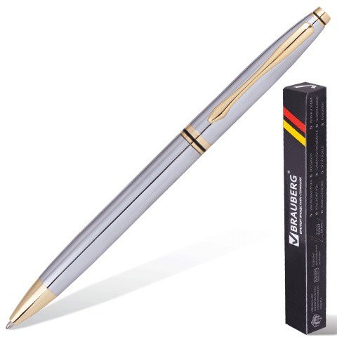 Ручка шариковая Brauberg De Luxe Silver линия 0,7 мм 141414